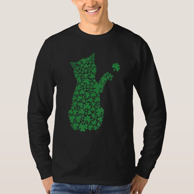 Camiseta Saint Patrick's Day Cat Shamrock Kitten (Frente)