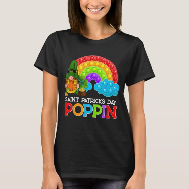 Camiseta Saint Patricks Day Leprechaun Rainbow Pop It Fidge (Frente)