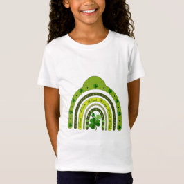 Camiseta Saint Patricks Day Rainbow Shamrocks Lucky Girl