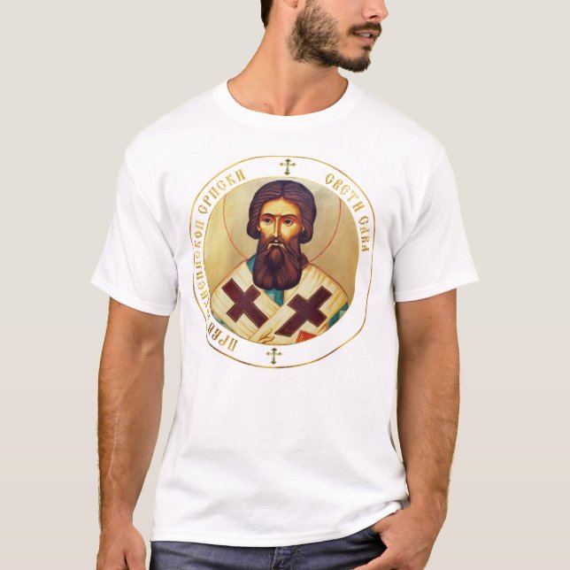 Camiseta Saint Sava, Serbia, Serbian Orthodox (Frente)