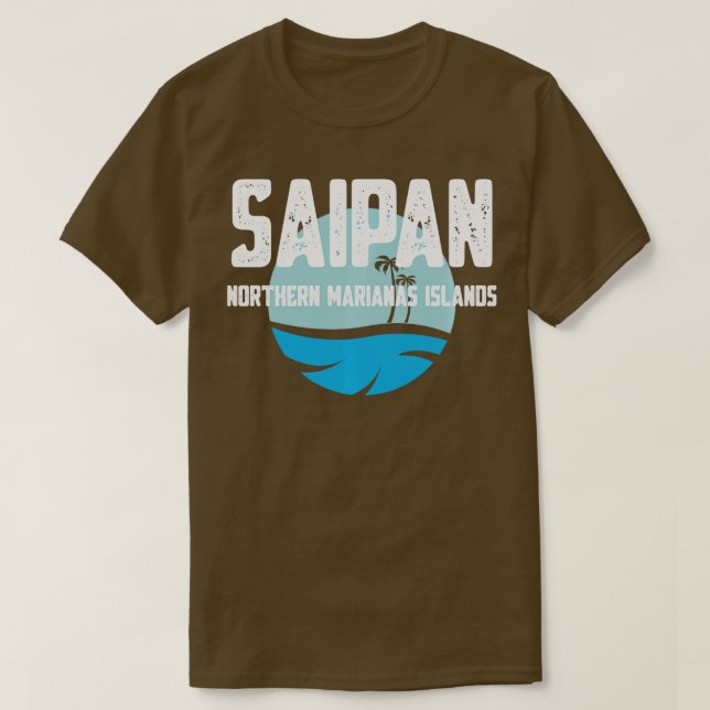Camiseta Saipan CNMI Sun e Sea Long Sleeve (Frente do Design)