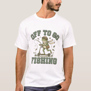 Camiseta Sair Para Pescar Sapo De Scooter Vintage Divertido