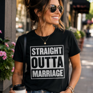 Camiseta Saiu Casado Celebrando Divórcio Engraçado 