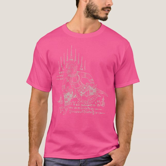 Camiseta Sak Yant Thai Tatto Mítico Hanuman Yantra Thail (Frente)
