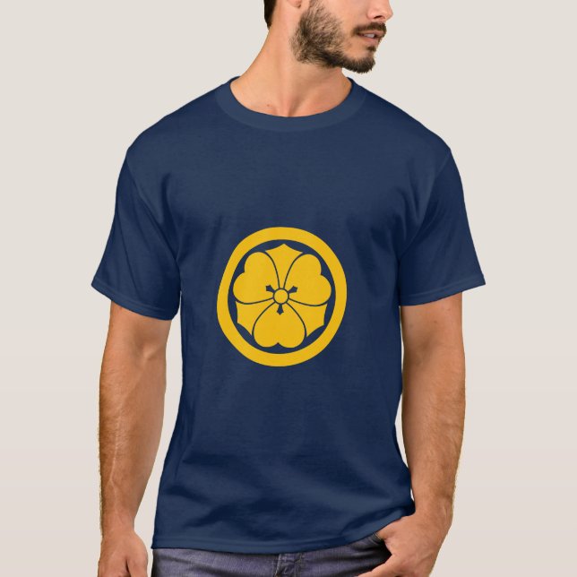 Camiseta Sakai Mon Japonês samurai clã amarelo-preto T- (Frente)