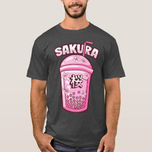 Camiseta Sakura Cherry Blossom Bubble Tea para Cult Japonês
