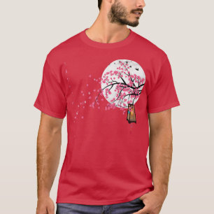 Camiseta Sakura Cherry Blossom Flor de Arte Gráfica Japonês
