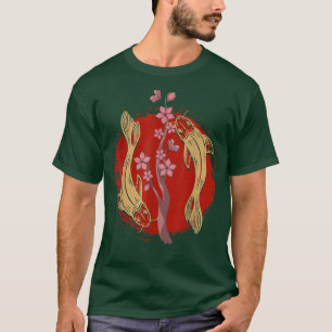 Camiseta Sakura Cherry Blossom Koi Fish Pond Nishikgoi Koi