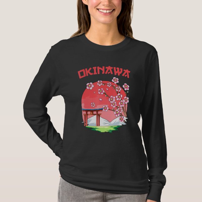 Camiseta Sakura Cherry Blossom Okinawa Japão (Frente)