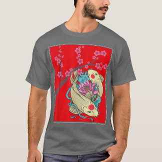 Camiseta Sakura Cherry Blossom Taisho Sanke Japonês Fish K