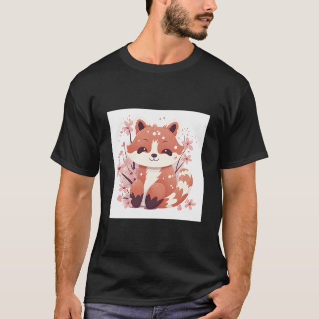 Camiseta Sakura e Pandas Vermelhos Elevam Seu Estilo  (Frente)