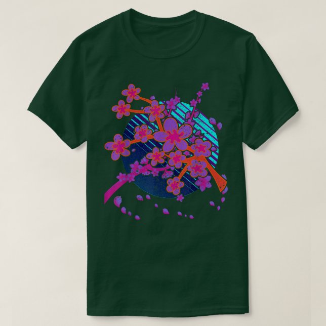 Camiseta Sakura Flor Rosa Japão Vaporwave 90s Art Cherry (Frente do Design)