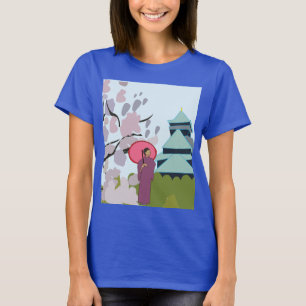 Camiseta Sakura Geisha Quimono Japão 