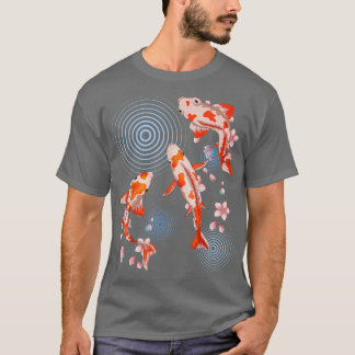 Camiseta Sakura Japonês Fish Chersom Blossom Nishikigoi Koi