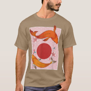 Camiseta Sakura Japonês Taisho Sanke Koi Fish Lover Asiátic