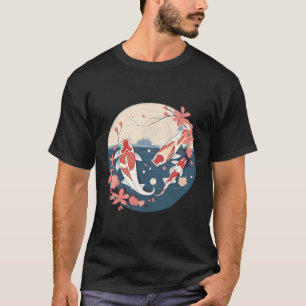 Camiseta Sakura Koi Fish Petals Elegance Japonês