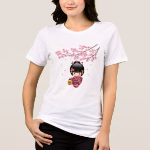 Camiseta Sakura Kokeshi Doll Geisha Girl