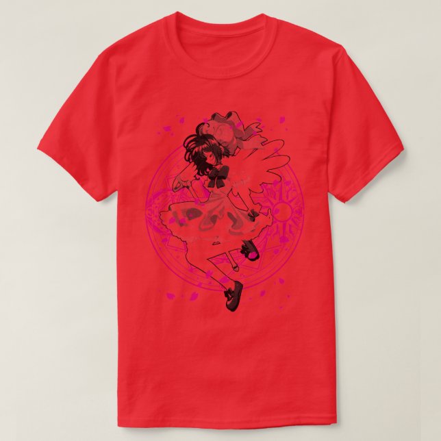 Camiseta Sakura Magic Circle Black (Frente do Design)