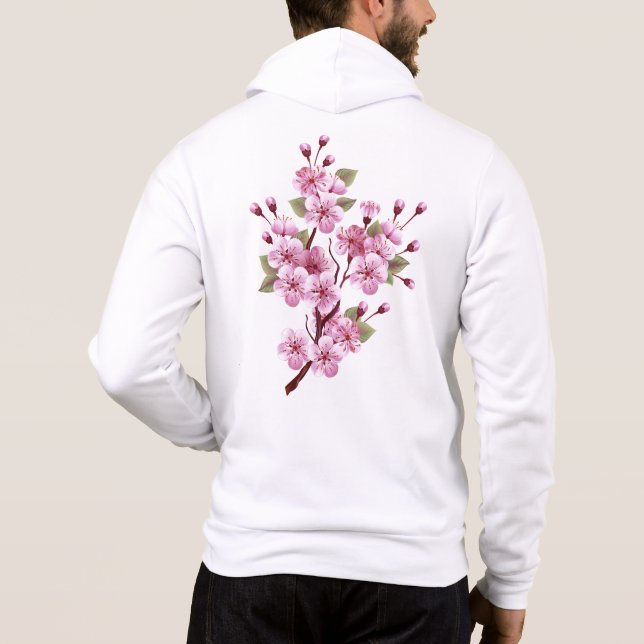 Camiseta Sakura rosa no fundo da pintura (Verso)