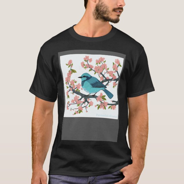 Camiseta Sakura Songbird in Bloom  Serene Spring (Frente)