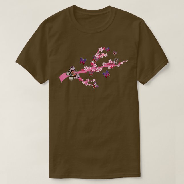Camiseta Sakura Tree Cherry Blossom Nature Insetos Bonito (Frente do Design)