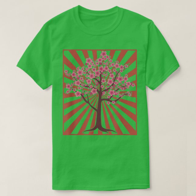 Camiseta Sakura Tree Japonês Flor Japão Rosa Cereja Blos (Frente do Design)