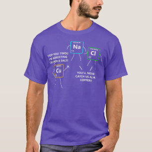 Camiseta Sal e Cobre Mesa Periódica Material Químico