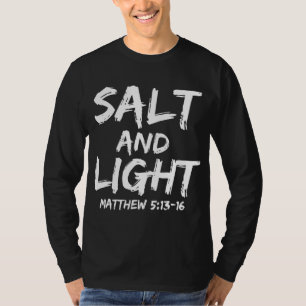 Camiseta Sal e Luz para Homens Mateus 513-16 Cristão