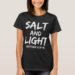 Camiseta Sal e Luz para Homens Mateus 513-16 Cristão