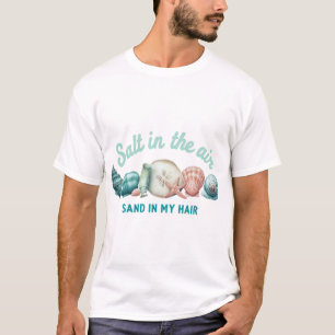 Camiseta Sal no Ar, Areia no Meu Cabelo – Vibrações Costeir