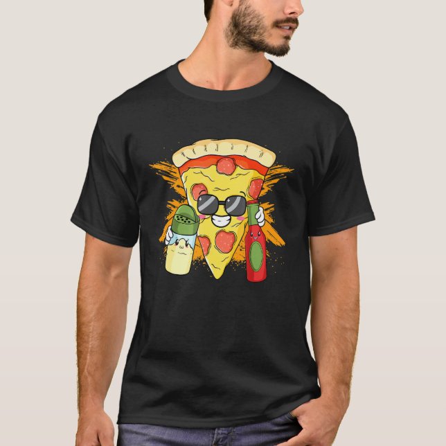 Camiseta Sal Quente Molho Pizza Sunglass Cheesy Havaiana To (Frente)