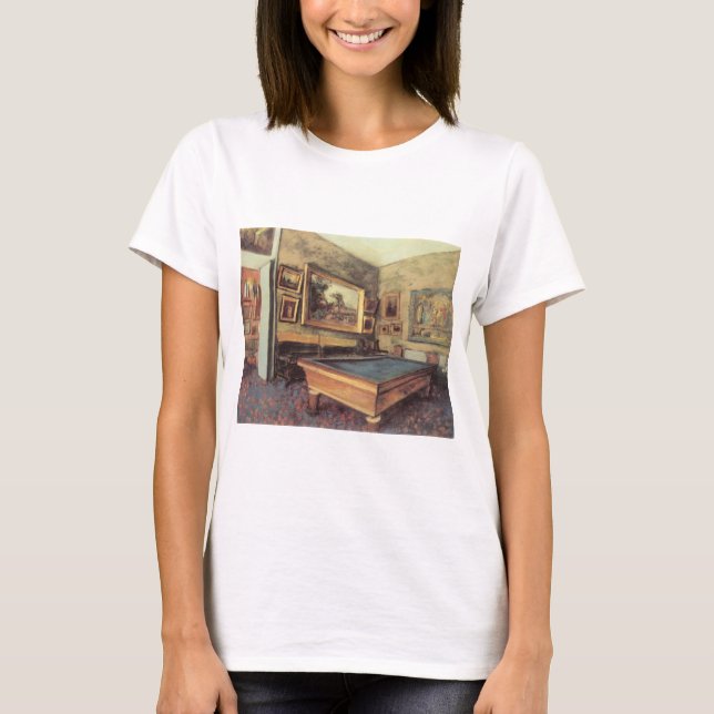Camiseta Sala Billiard em Menil Hubert por Edgar Degas (Frente)