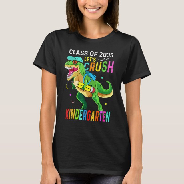 Camiseta Sala de Maternal Turma 2035 de volta às Dinossauro (Frente)