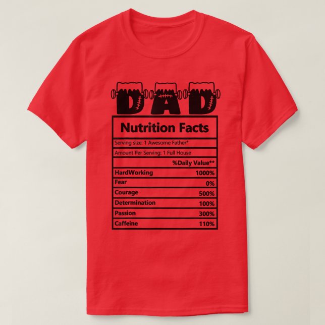 Camiseta Sala de Monstro dos Fatos de Nutrição do Pai do Me (Frente do Design)