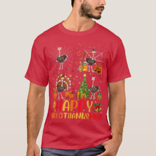 Camiseta Sala de Pássaros de avestruz de Natal no Dia das B