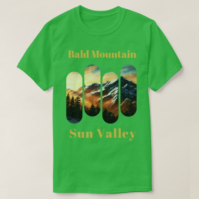 Camiseta Sala solar de esqui da montanha balançada 1 (Frente do Design)