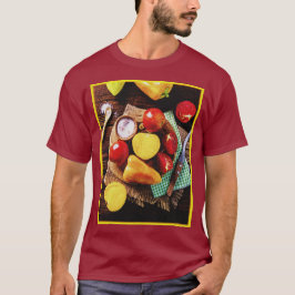 Camiseta "Salada caseira de legumes" Foto bonita. Compre ag