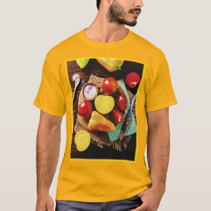 Camiseta "Salada caseira de legumes" Foto bonita. Compre ag