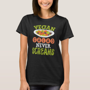 Camiseta Salada de Vegan de Impressão Retroativa Nunca Grit