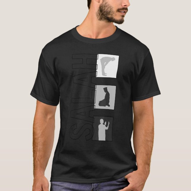 Camiseta Salah Muçulmana Rezando Oração Islâmica Árabe Rama (Frente)