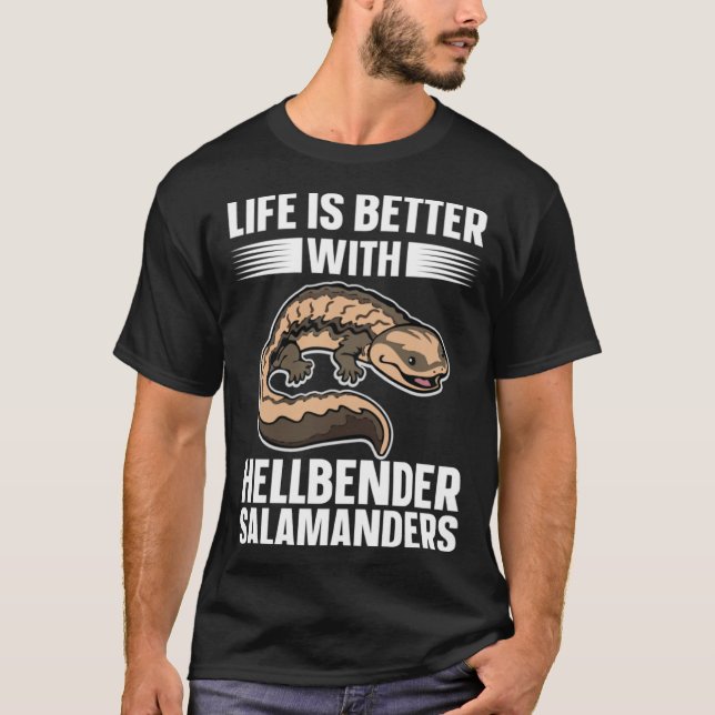 Camiseta Salamander Com Hellbender Salamander (Frente)