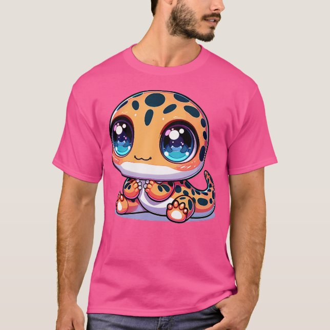 Camiseta Salamander Kawaii Chibi, Japonês Adorável (Frente)