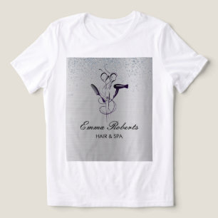 Camiseta Salão de Beleza Silver Glitter