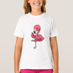 Camiseta Salão de Unhas Flamingo Kids