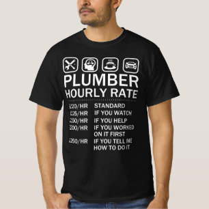 Camiseta Salários da tabela de preços da taxa horária do