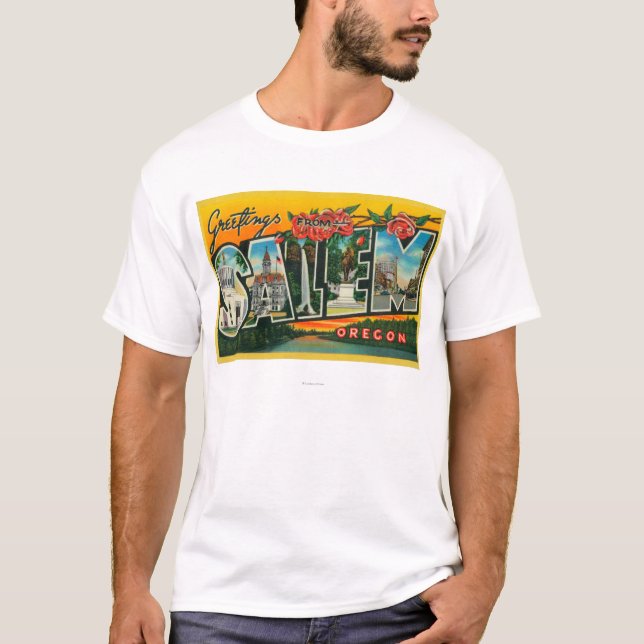 Camiseta Salem, letra ScenesSalem de OregonLarge, OU (Frente)