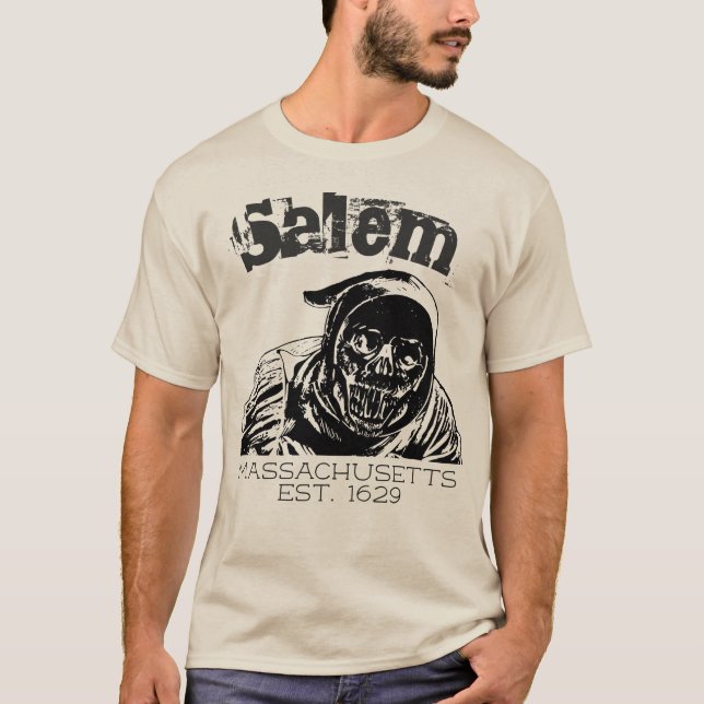 Camiseta Salem Massachusetts, ceifador do crânio (Frente)