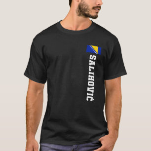 Camiseta Salihovic Bósnia Flag Casaco Do Braço Emblem