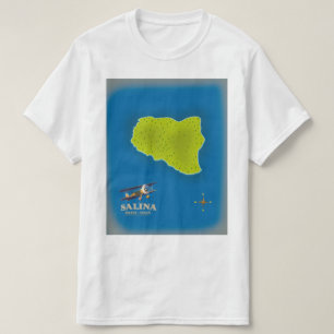 Camiseta Salina, mapa de posteres de viagens da Sicília