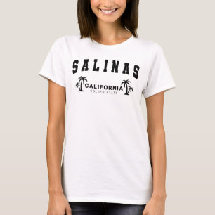 Camiseta Salinas brancas femininas, Califórnia